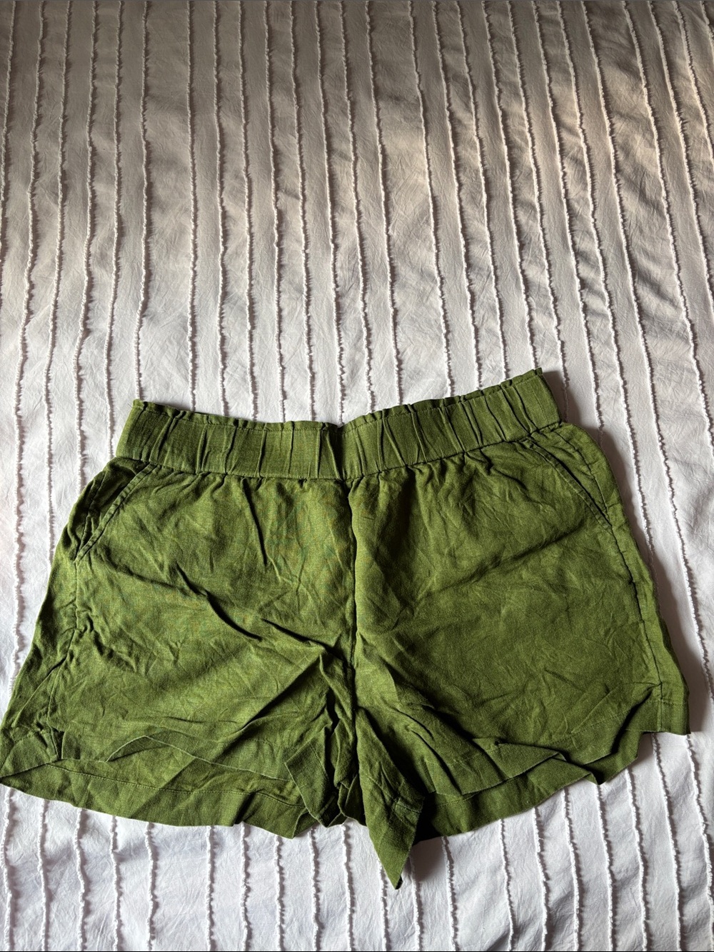 J. Crew Olive Green Drawstring Relaxed Shorts